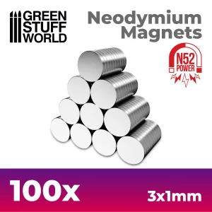 Magneti GSW Neodymium Magnets 3x1mm 100 units (N52)