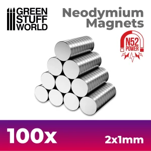 Magneti GSW Neodymium Magnets 2x1mm 100 units (N52)
