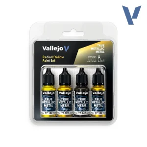 Vallejo True Metallic Metal Radian Yellow Set 4x18ml True Metallic Metal Paint Set Vallejo